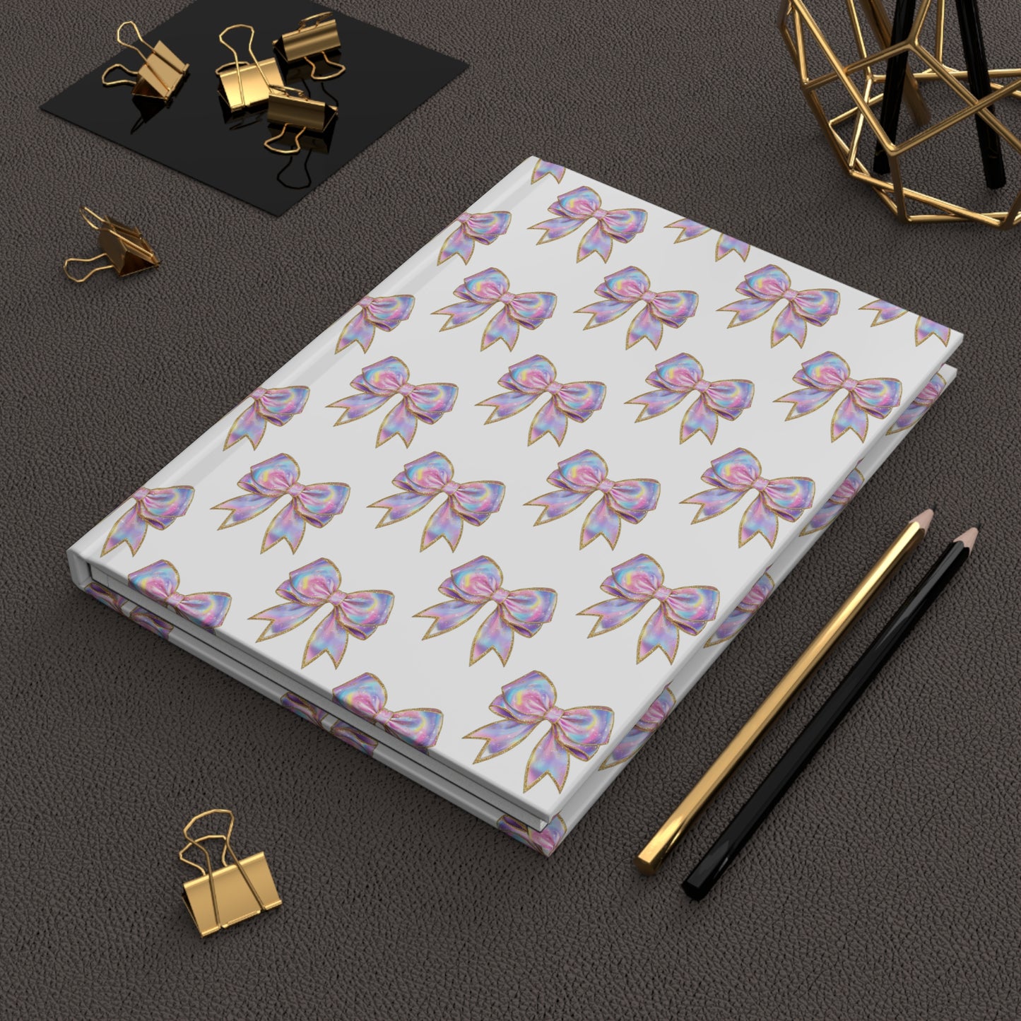 Iridescent Glitter Bow Notebook